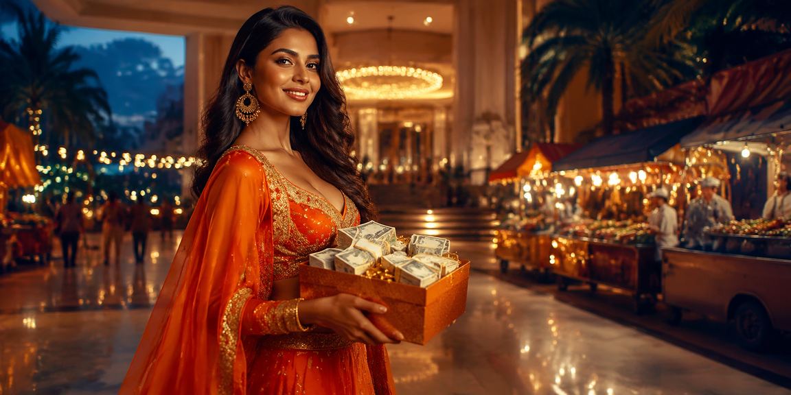 Modern online casino entertainment in India with glowing lights